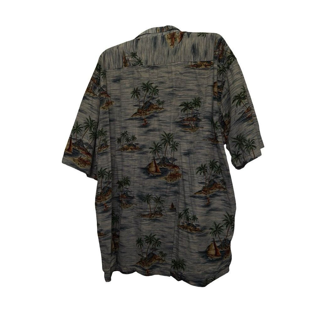 Campia Moda Button Hawaiian Shirt Mens 3XLT 100% Cotton Tree Print Resort Wear